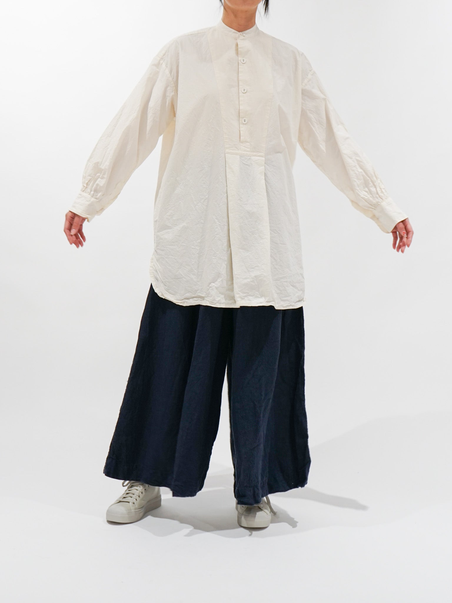 Namu Shop - Veritecoeur Shrink Yoke Shirt - Natural
