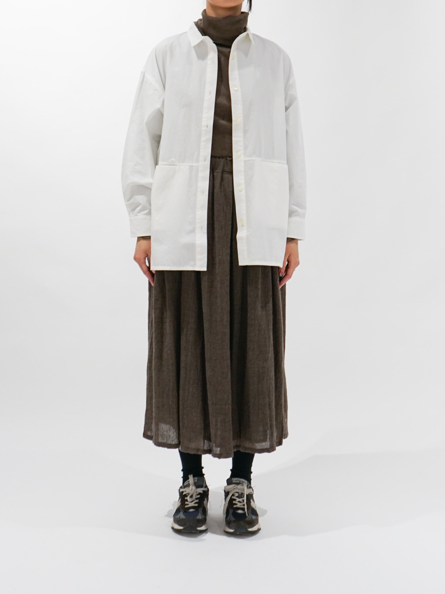 Namu Shop - ICHI Wool Skirt - Brown