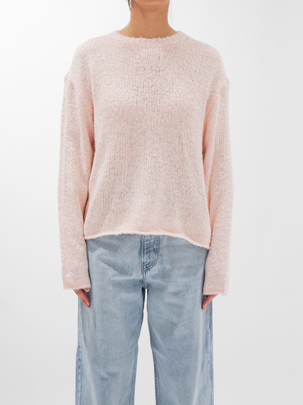 Namu Shop - Yleve Low Gauge Silk Knit Pullover - Pink