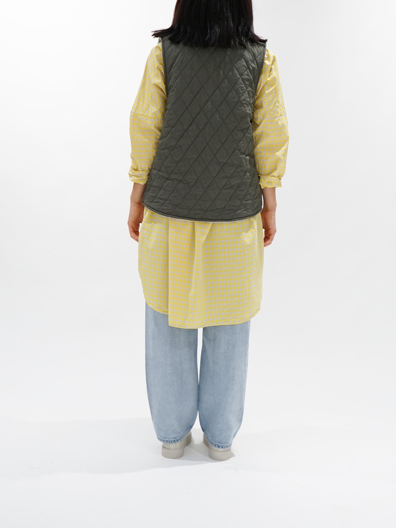 Namu Shop - Veritecoeur Reversible Boa Vest - Gray/Olive