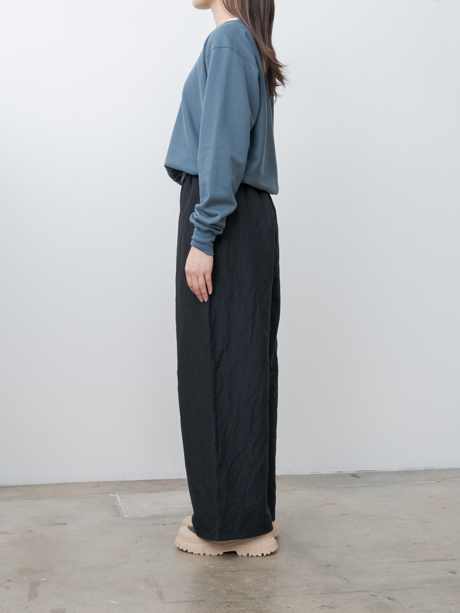 Namu Shop - Auralee Elastic High Gauge Sweat P/O - Dusty Blue (women's)