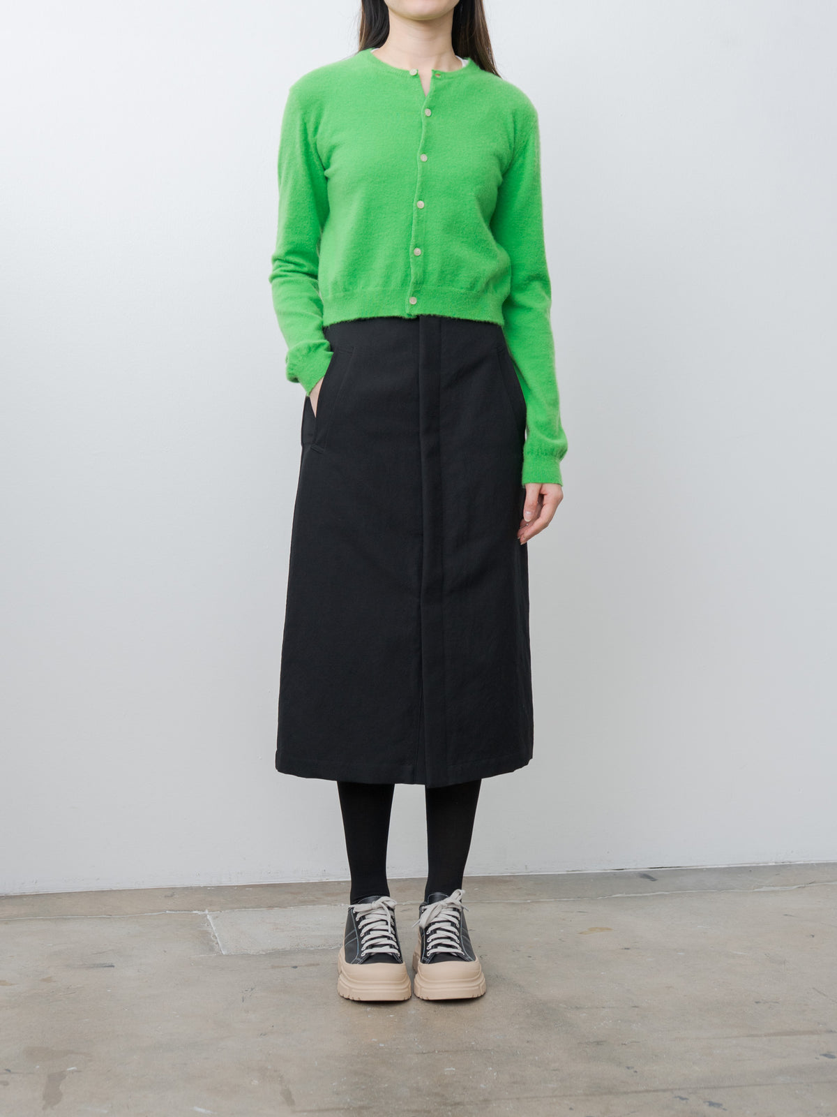 Namu Shop - Auralee Wool Cotton Linen Ox Skirt - Black