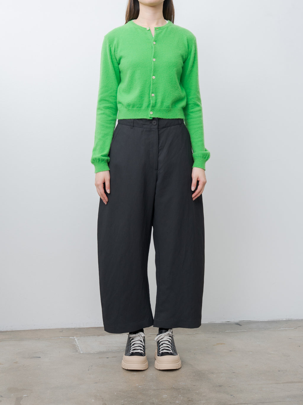 Namu Shop - Auralee Brushed Cashmere Cotton Knit Cardigan - Green