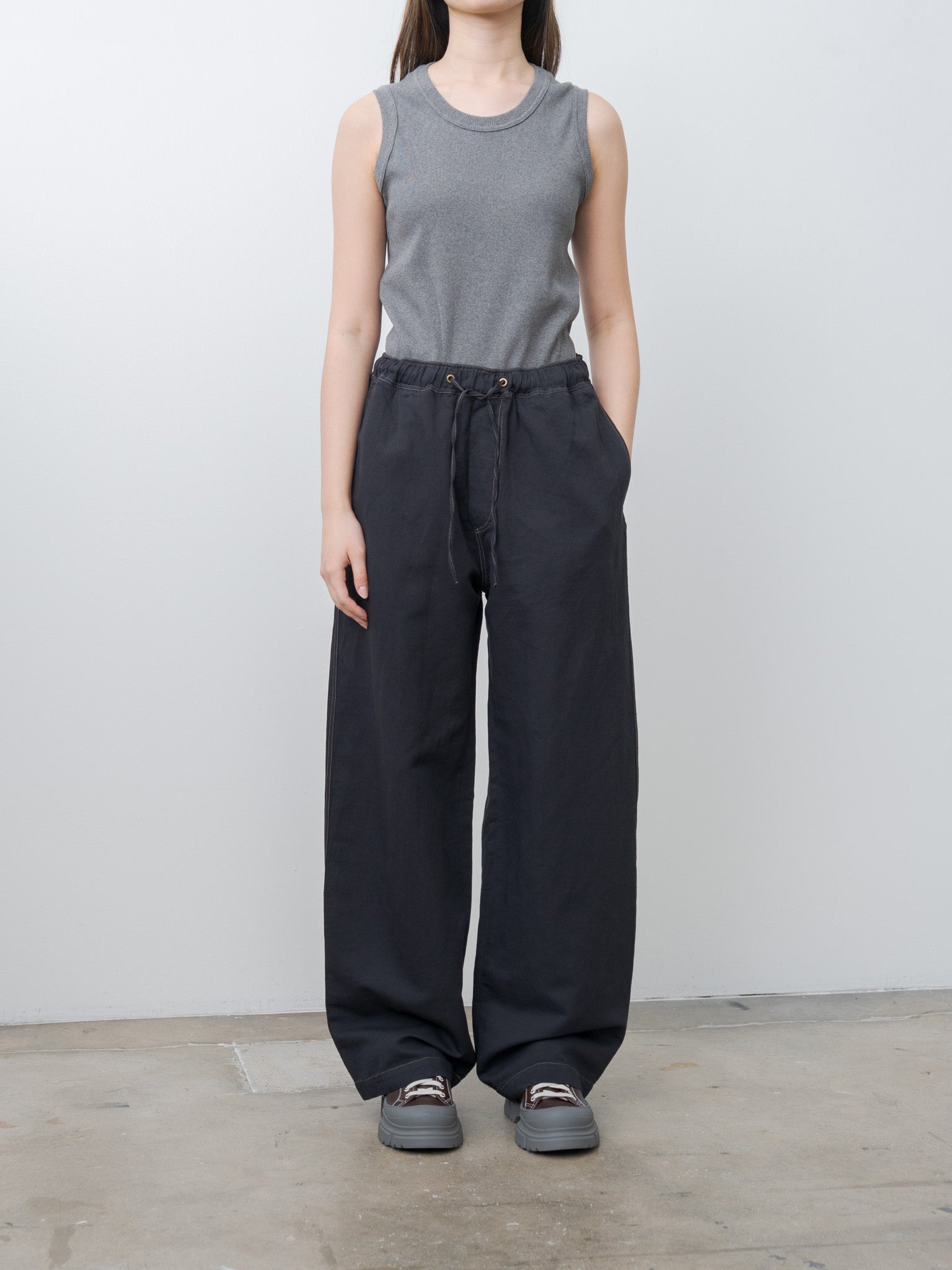 Namu Shop - Studio Nicholson SONNY Drawstring Pants - Black Grape