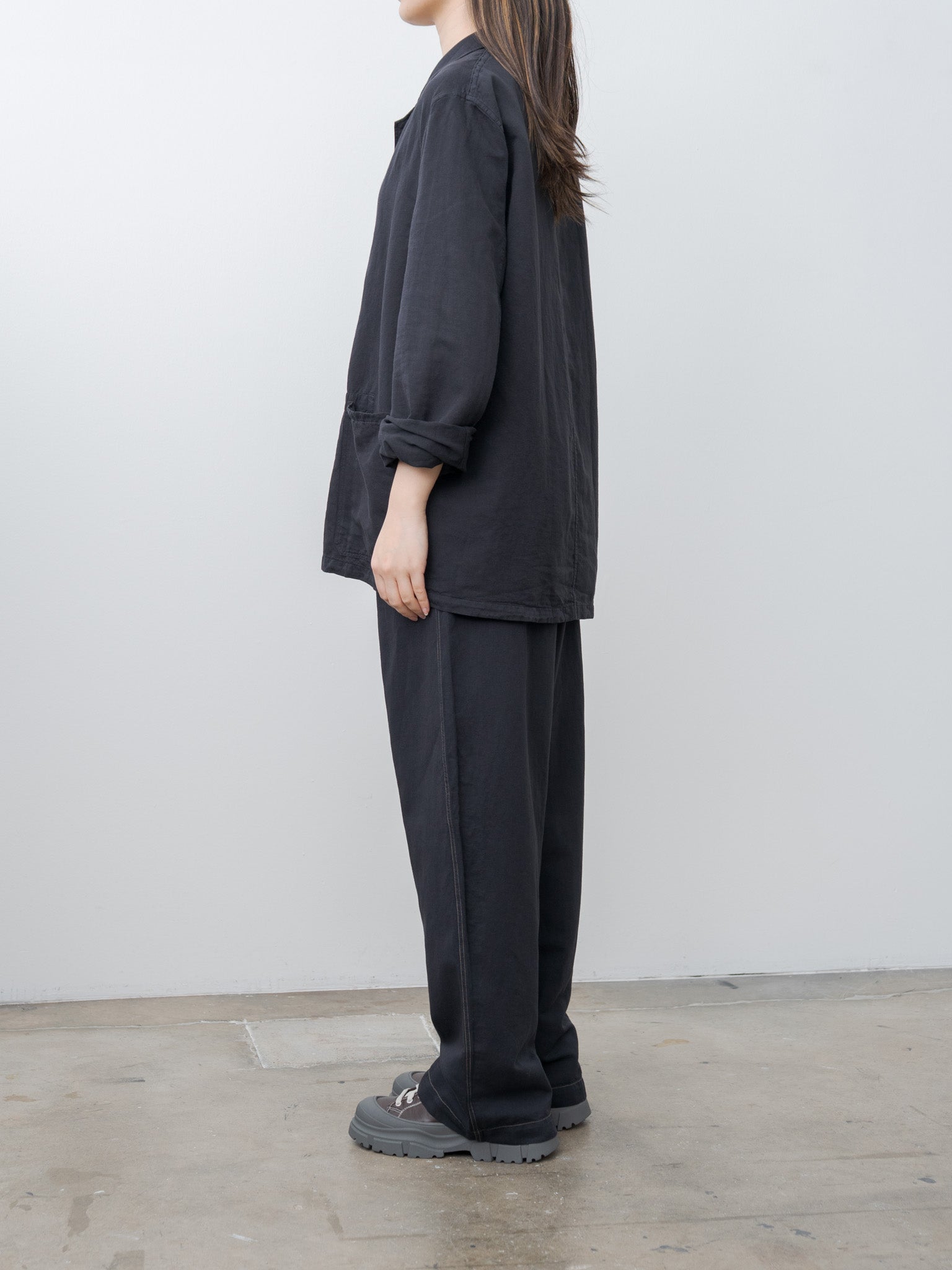 Namu Shop - Studio Nicholson SONNY Drawstring Pants - Black Grape