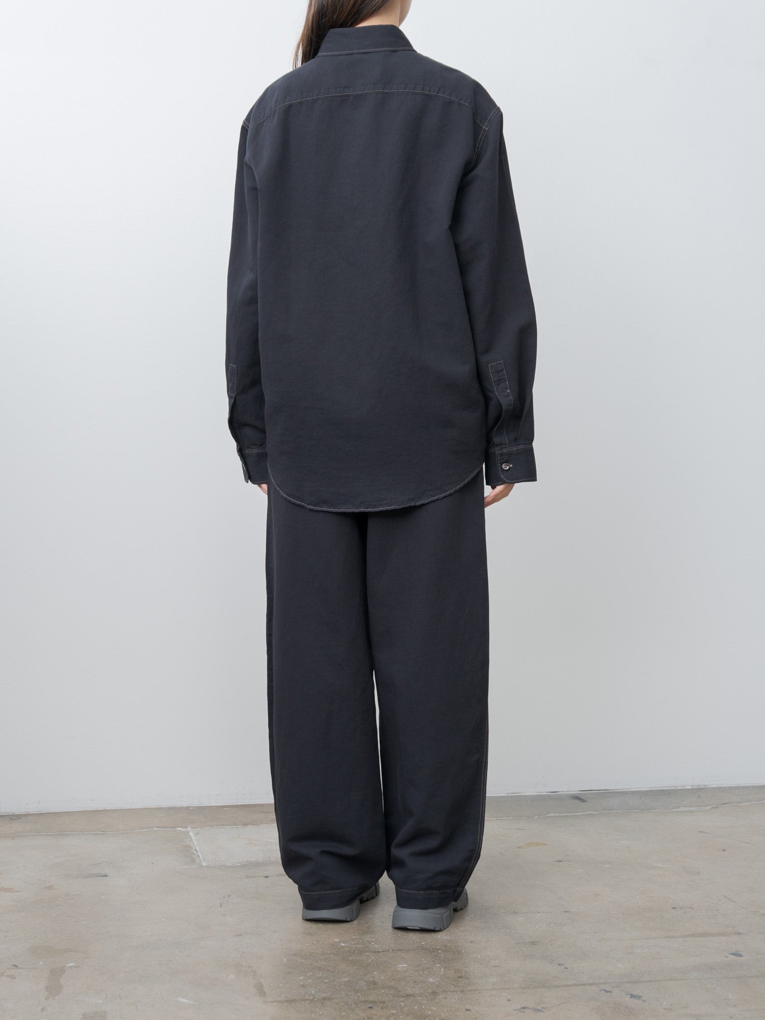 Namu Shop - Studio Nicholson LOURO Utility Pocket Shirt - Black Grape