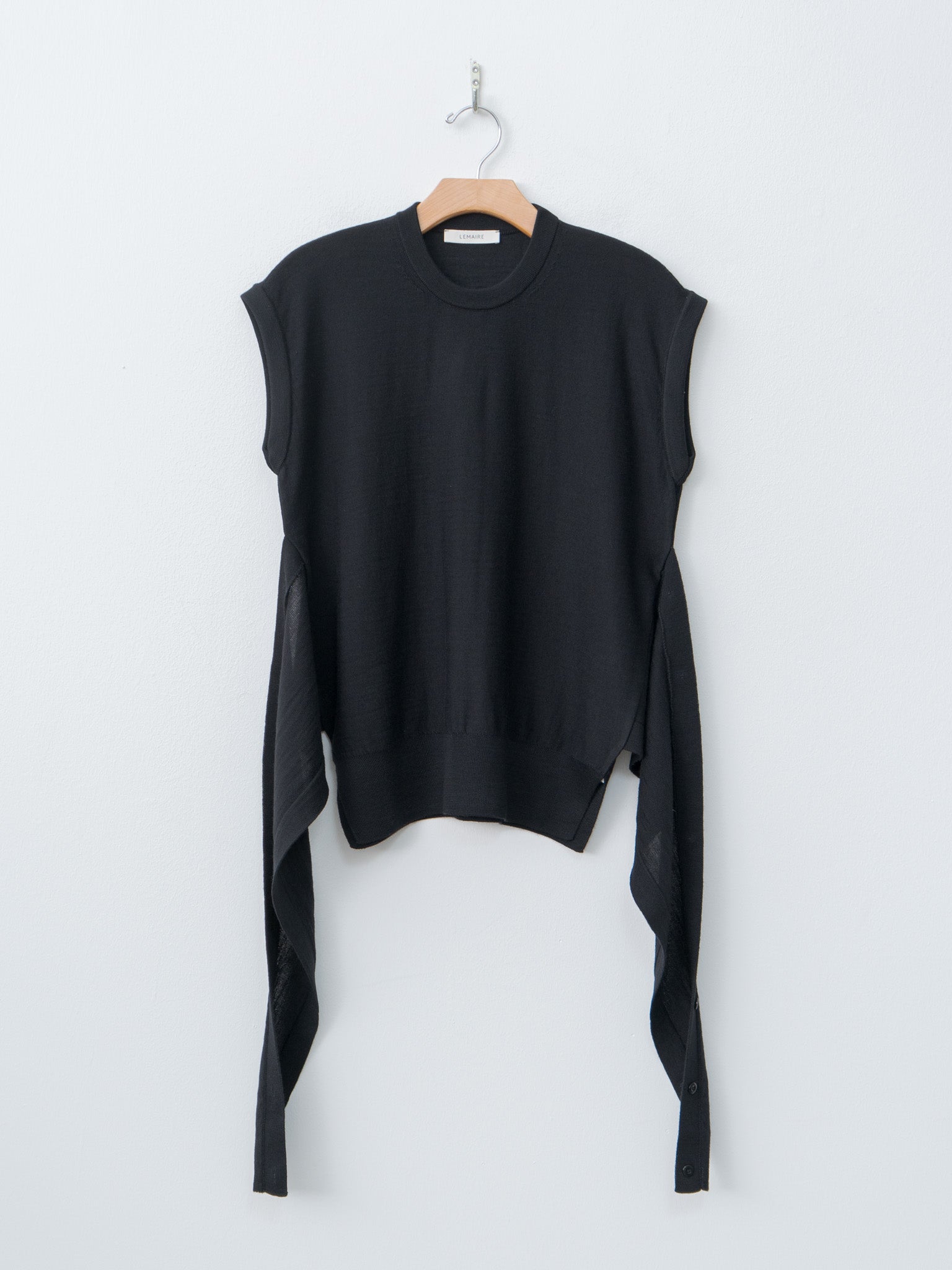 Namu Shop - Lemaire Sleeveless Buttoned Top - Black