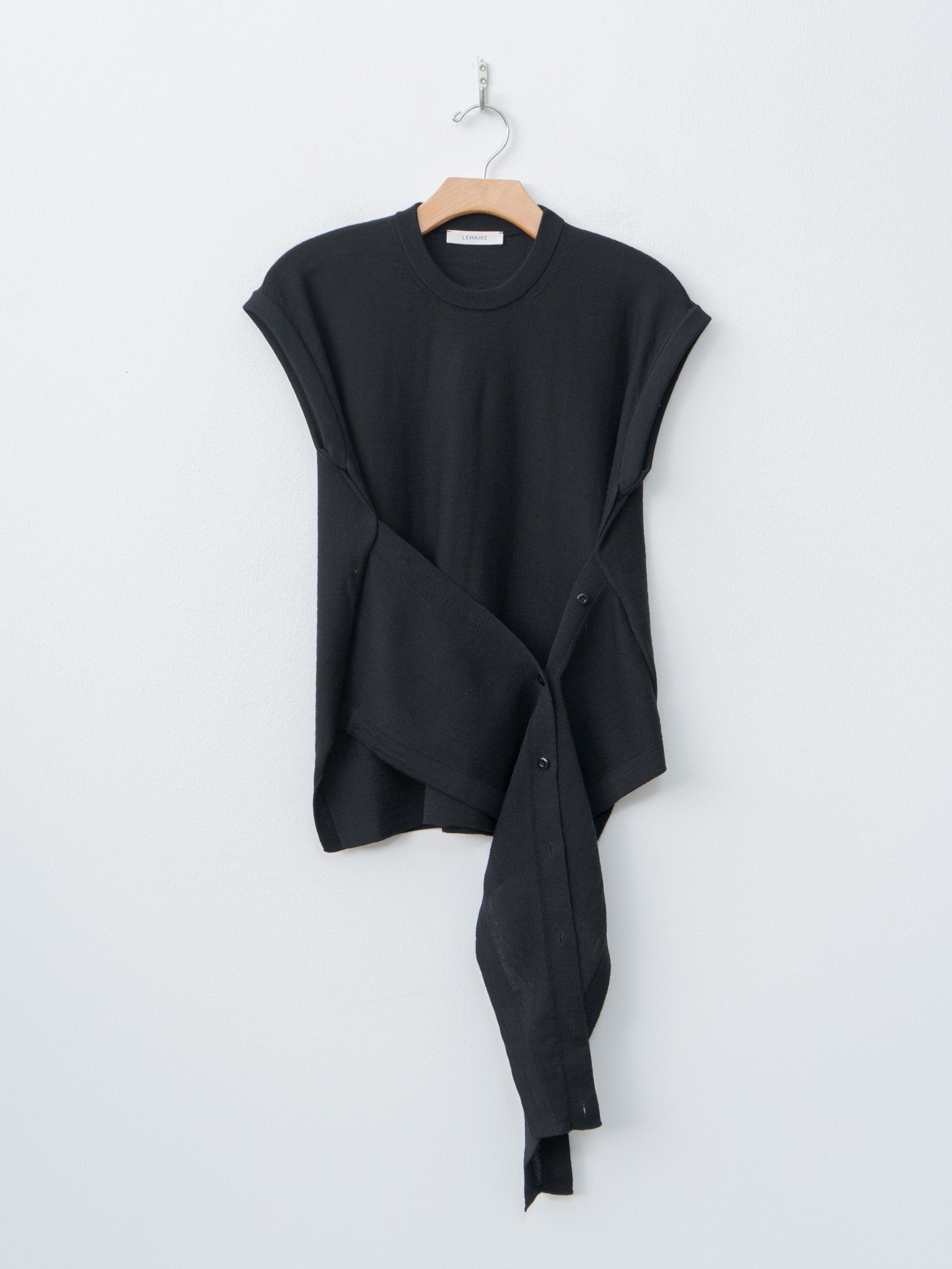 Namu Shop - Lemaire Sleeveless Buttoned Top - Black