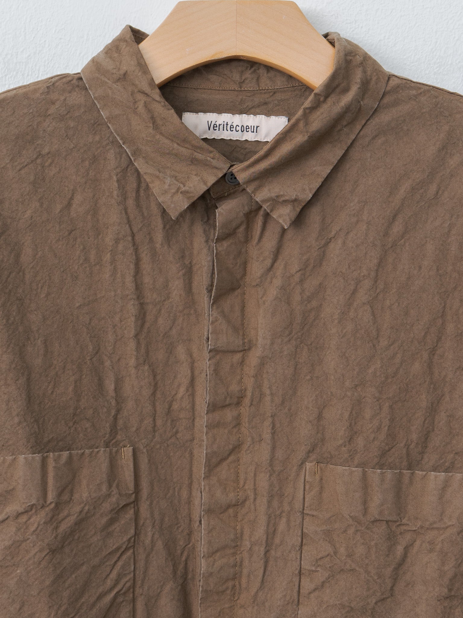 Namu Shop - Veritecoeur Garment Dyed Shirt - Brown