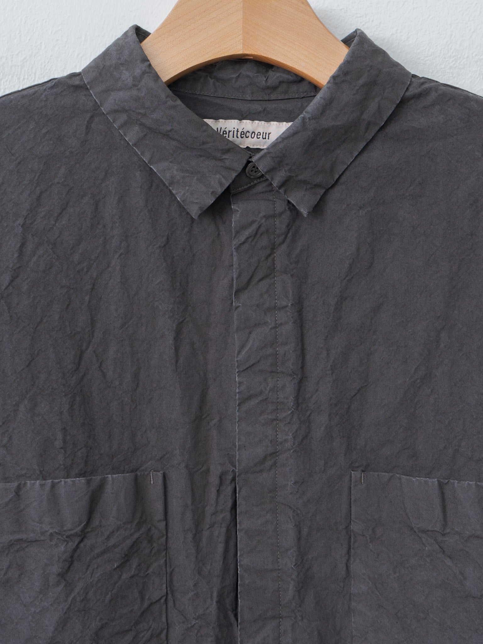 Namu Shop - Veritecoeur Garment Dyed Shirt - Sumi Gray