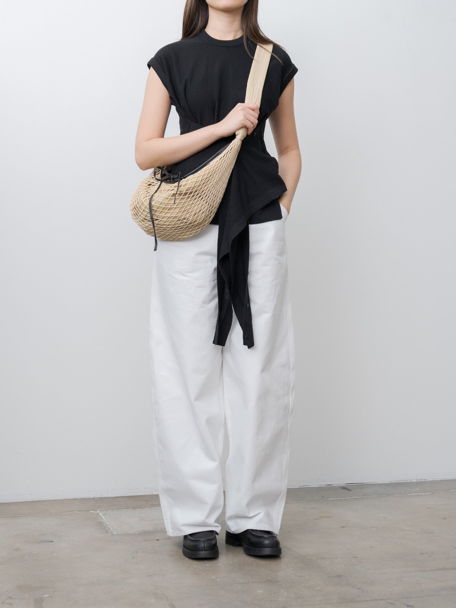 Namu Shop - Lemaire Croissant Filt Bag - Light Beige