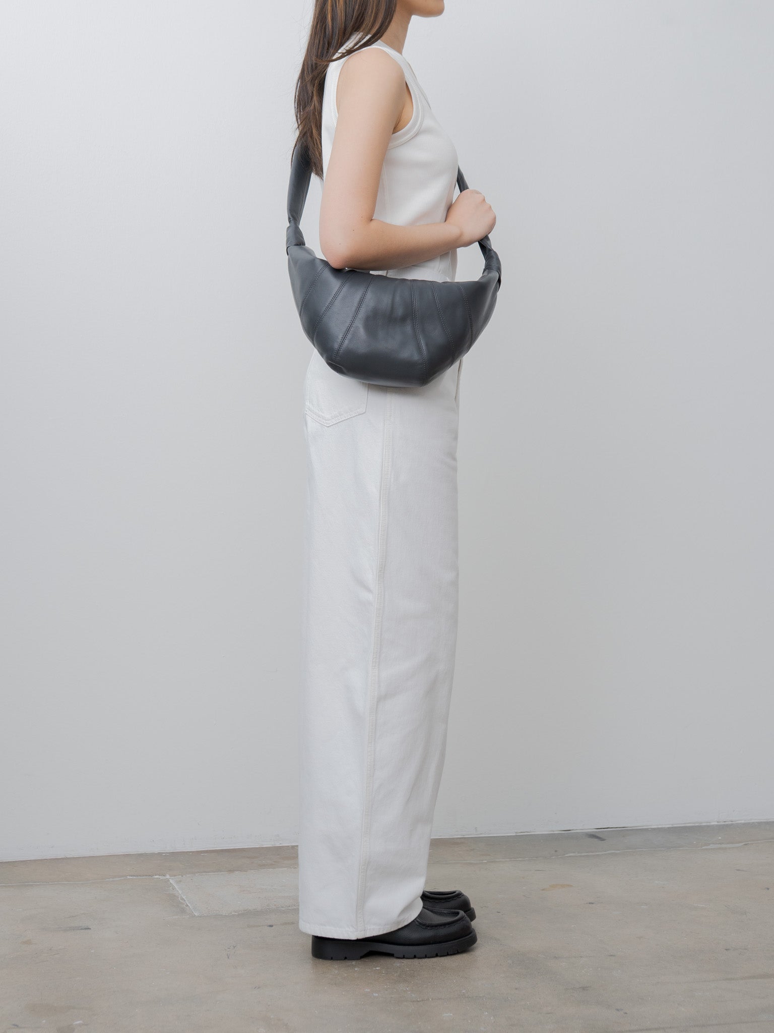 Namu Shop - Lemaire Medium Croissant Bag - Granite Blue