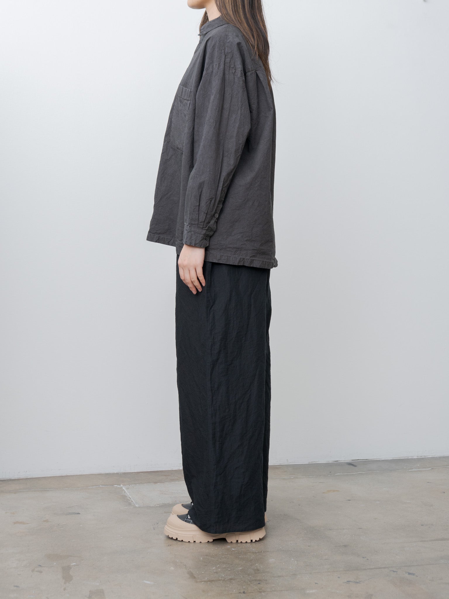 Namu Shop - Veritecoeur Garment Dyed Shirt - Sumi Gray