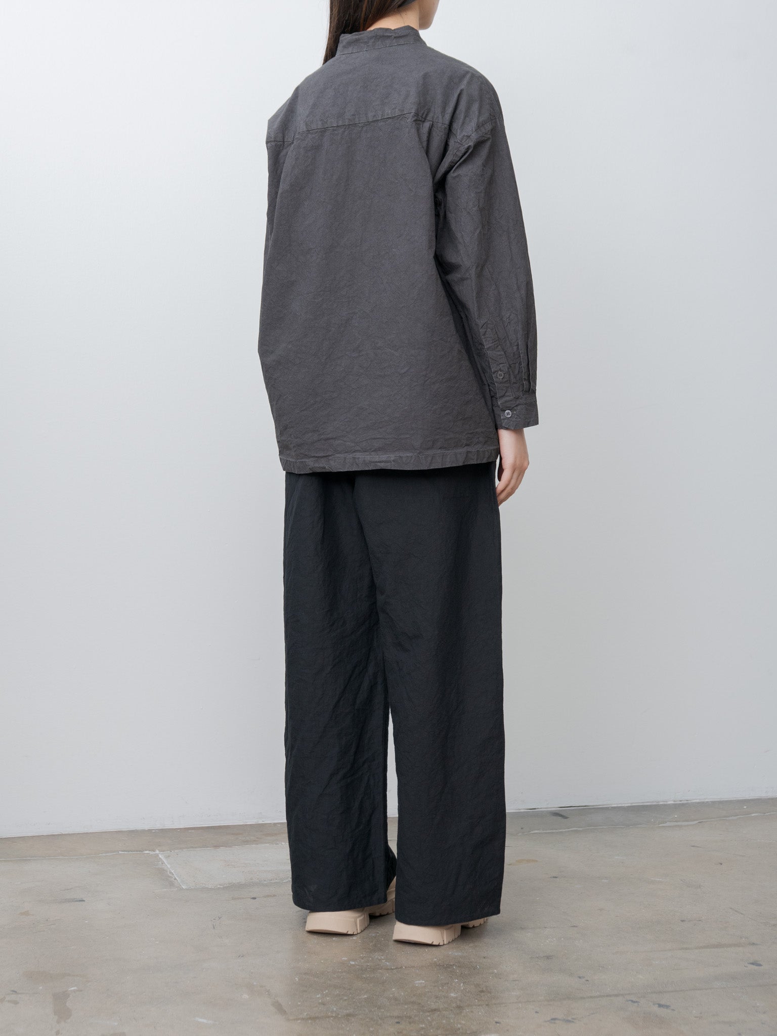 Namu Shop - Veritecoeur Garment Dyed Shirt - Sumi Gray