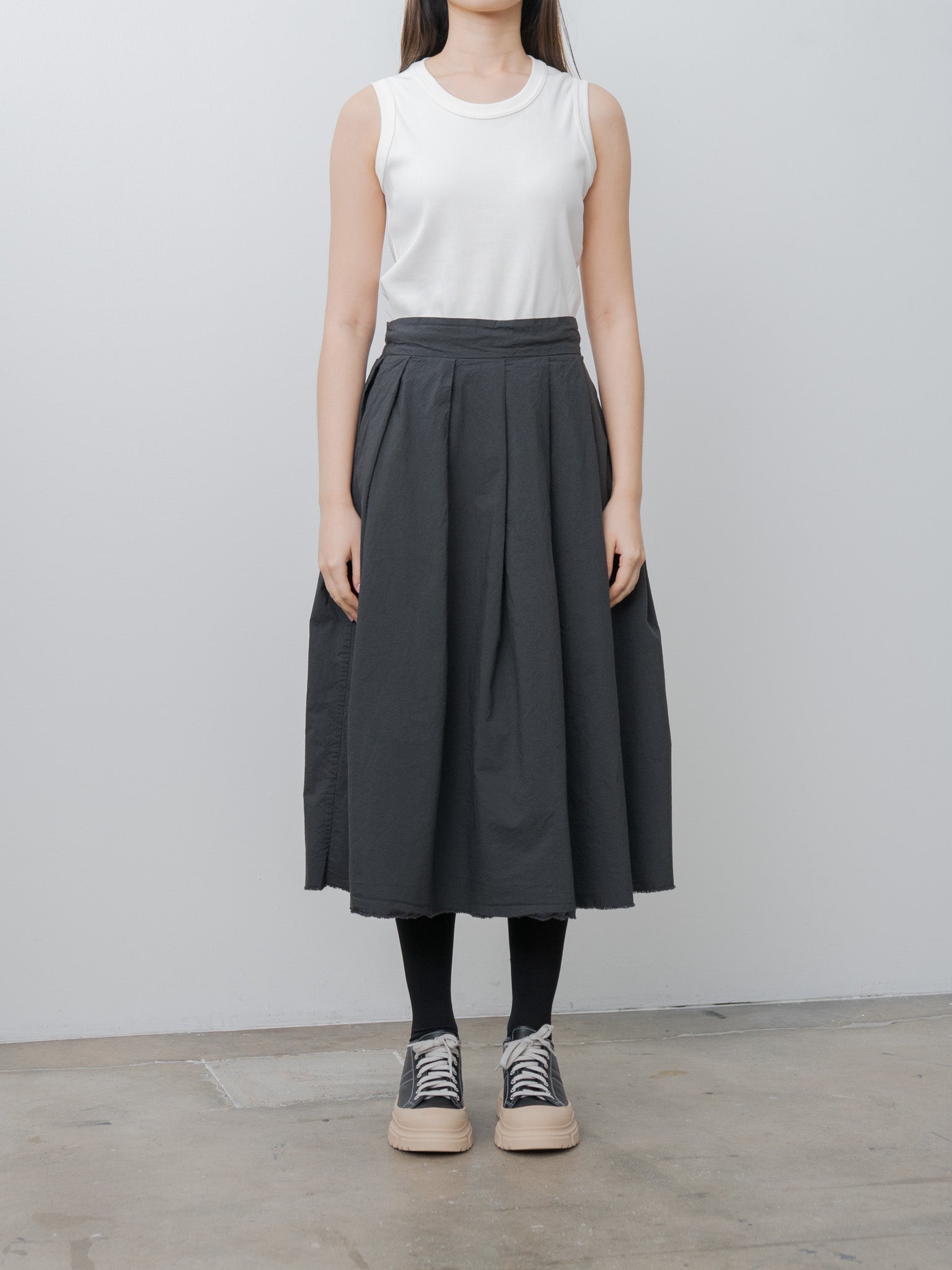 Namu Shop - Veritecoeur Tuck Skirt - Gray
