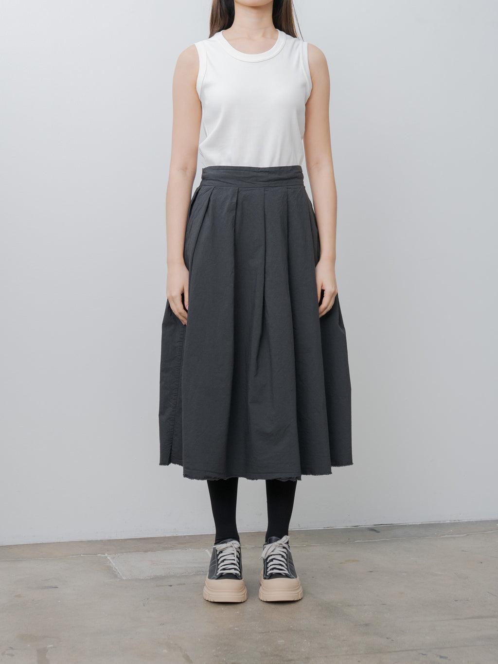 Namu Shop - Veritecoeur Tuck Skirt - Gray