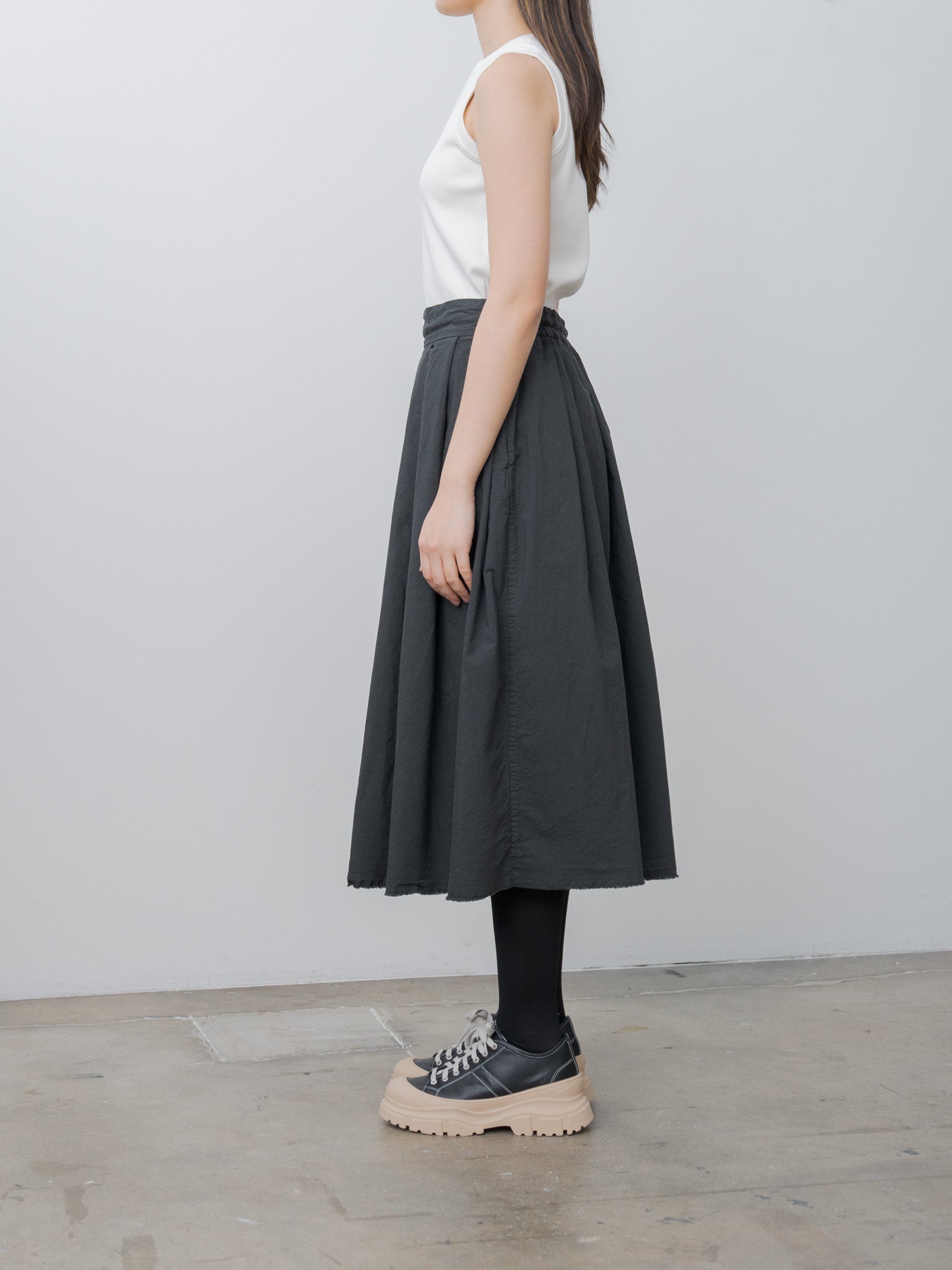 Namu Shop - Veritecoeur Tuck Skirt - Gray
