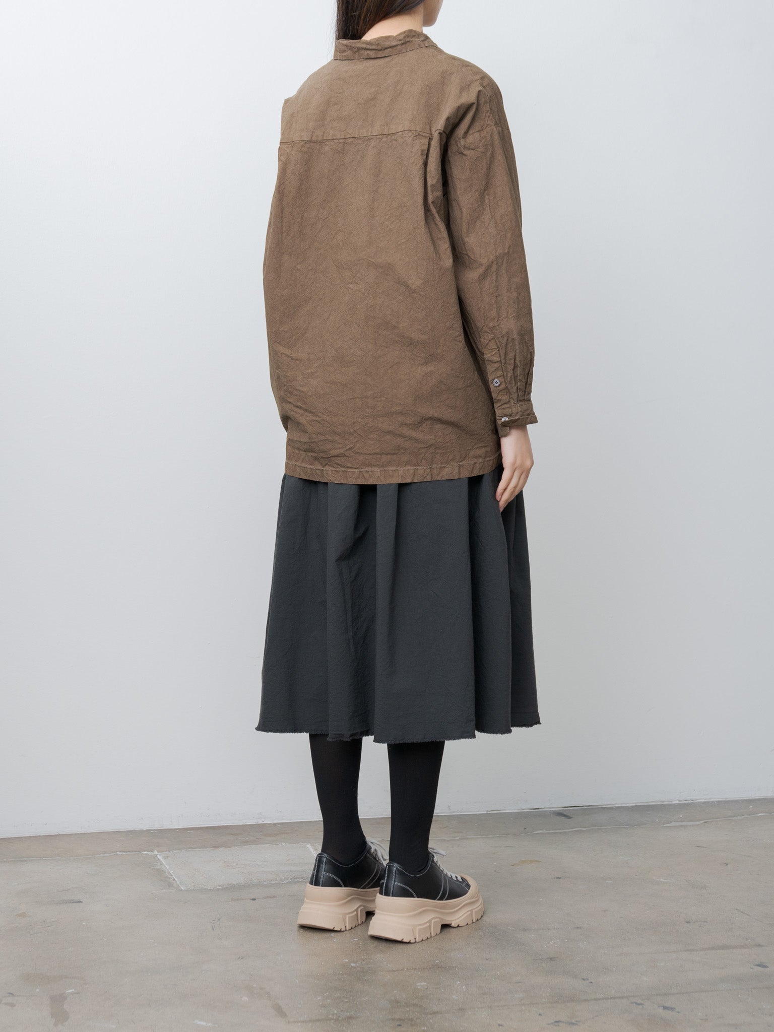 Namu Shop - Veritecoeur Garment Dyed Shirt - Brown