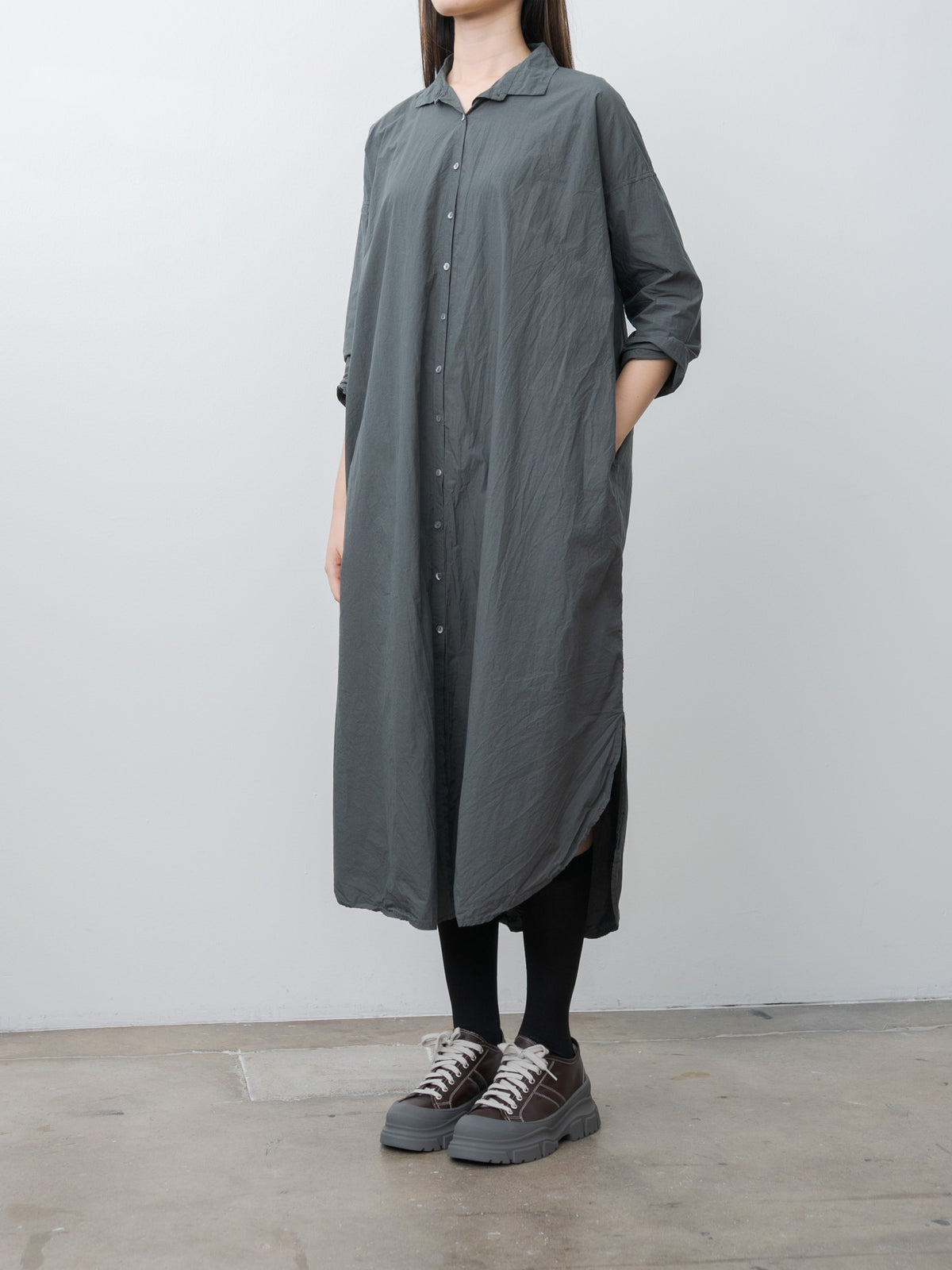 Namu Shop - Album di Famiglia Long Shirt Dress TC - Thyme