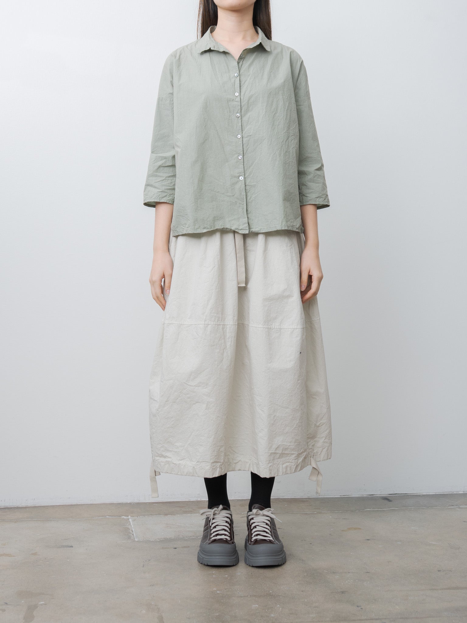 Namu Shop - Album di Famiglia Short Collar Shirt TC - Sage