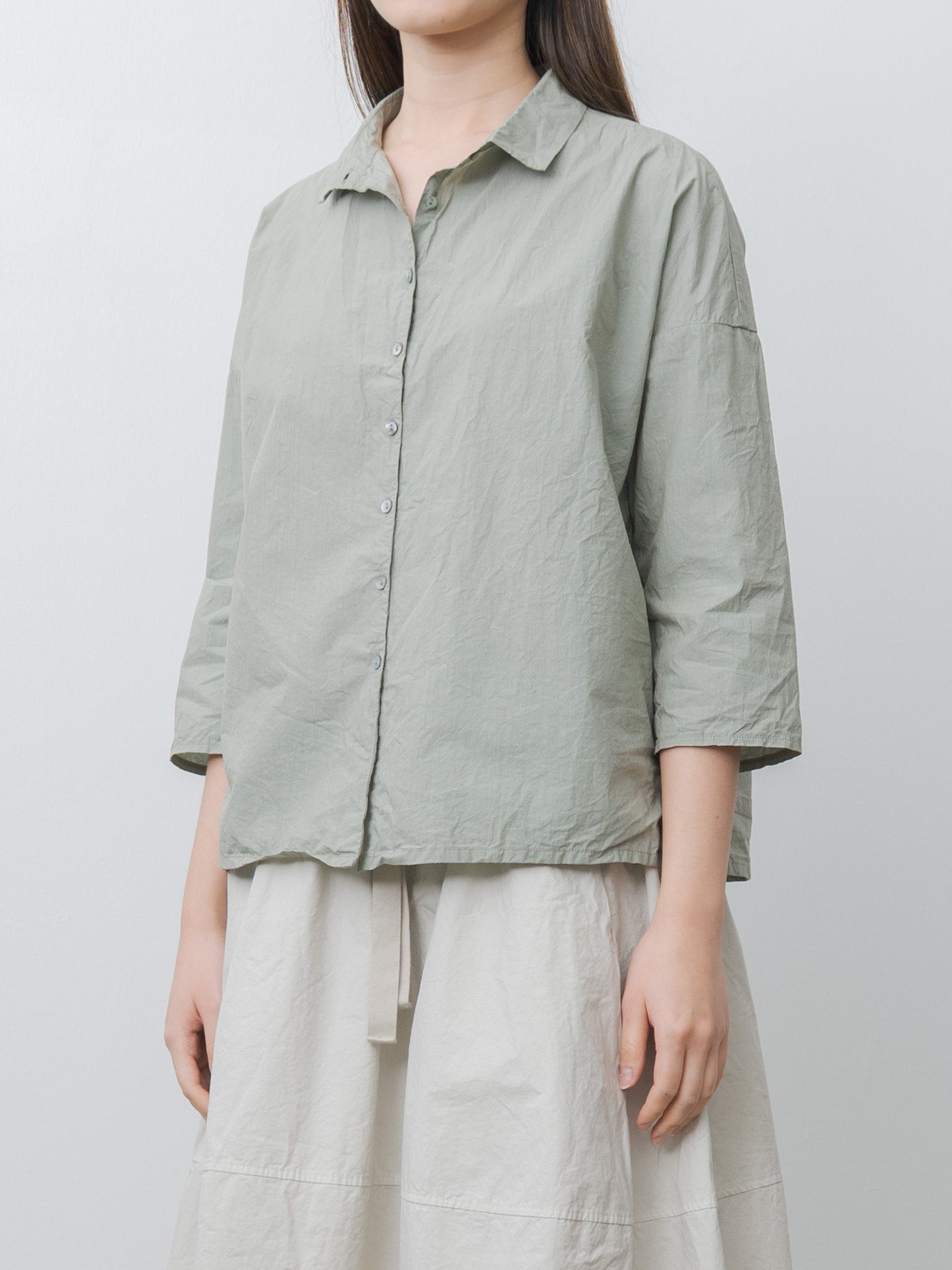 Namu Shop - Album di Famiglia Short Collar Shirt TC - Sage