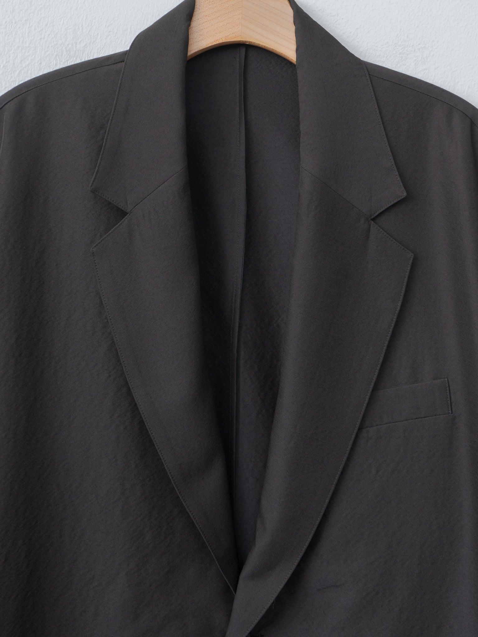 Namu Shop - ssstein Wool Silk Single Breasted Jacket - Dark Charcoal