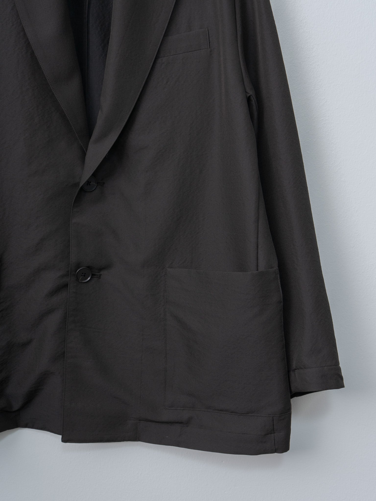 Namu Shop - ssstein Wool Silk Single Breasted Jacket - Dark Charcoal