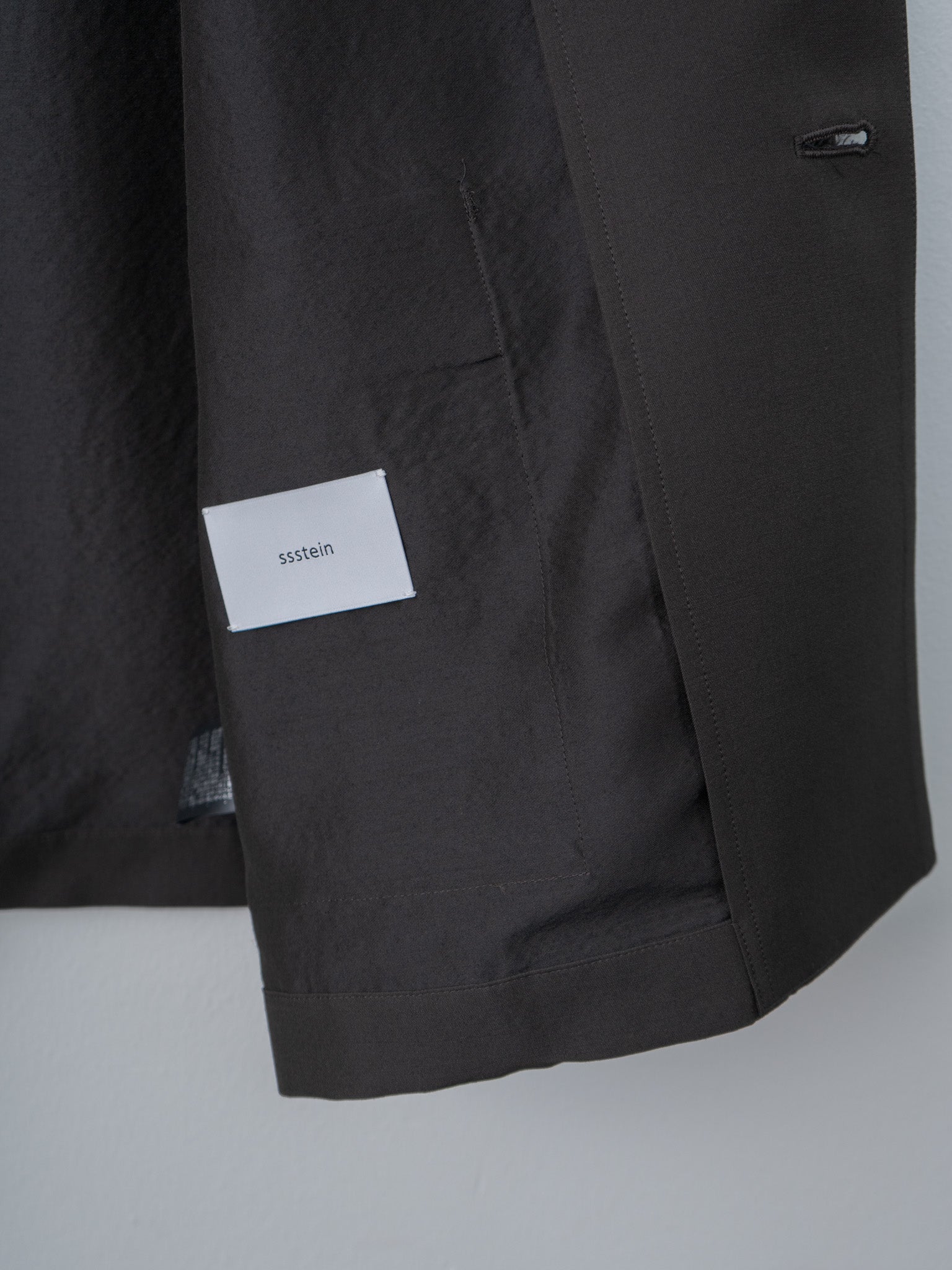 Namu Shop - ssstein Wool Silk Single Breasted Jacket - Dark Charcoal