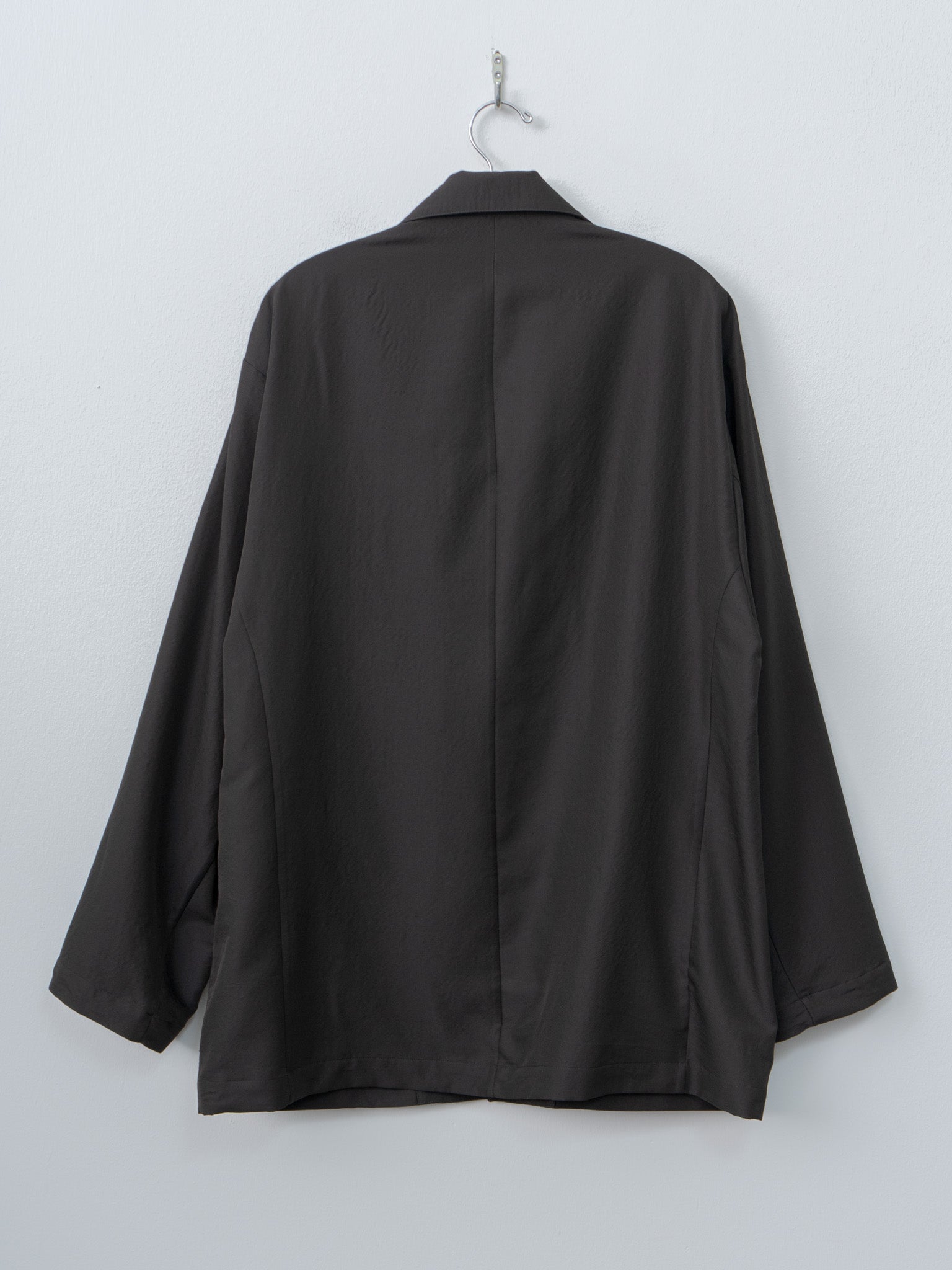 Namu Shop - ssstein Wool Silk Single Breasted Jacket - Dark Charcoal