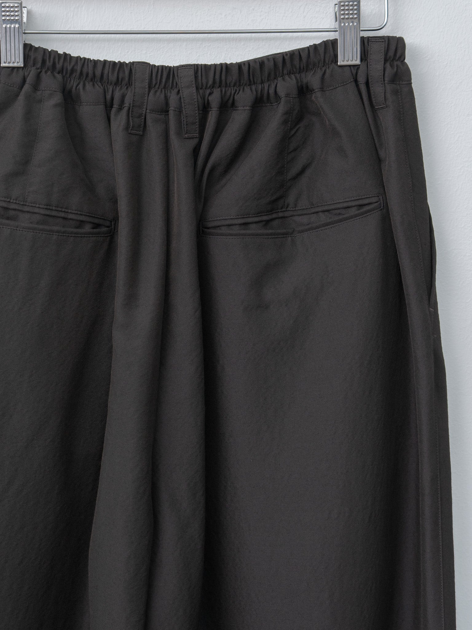 Namu Shop - ssstein Wool Silk Wide Easy Trousers - Dark Charcoal