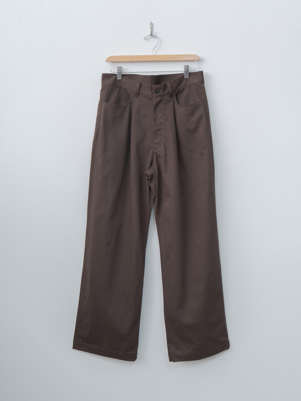 Namu Shop - ssstein Brushed Chino One Tuck Wide Pants - Brown