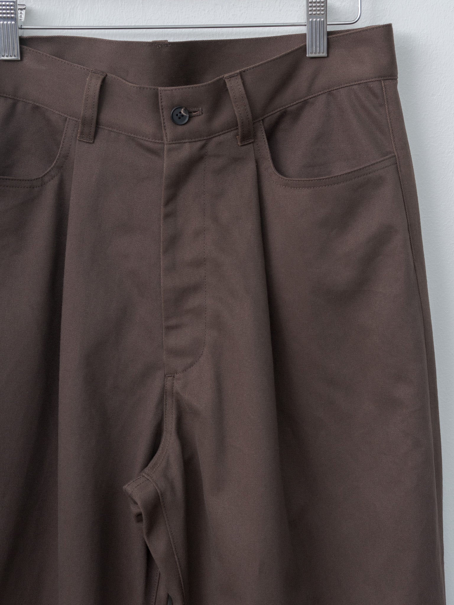 Namu Shop - ssstein Brushed Chino One Tuck Wide Pants - Brown