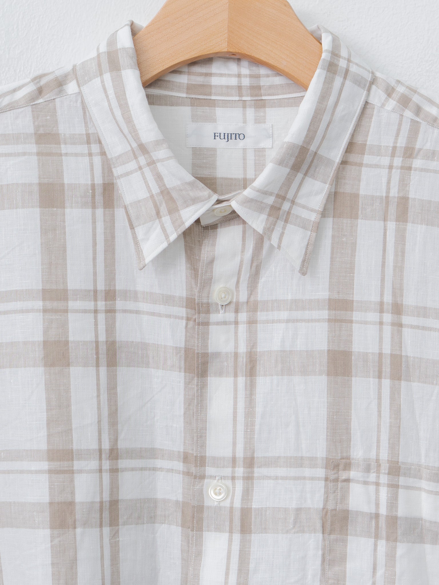 Namu Shop - Fujito B/S Shirt - Beige Check