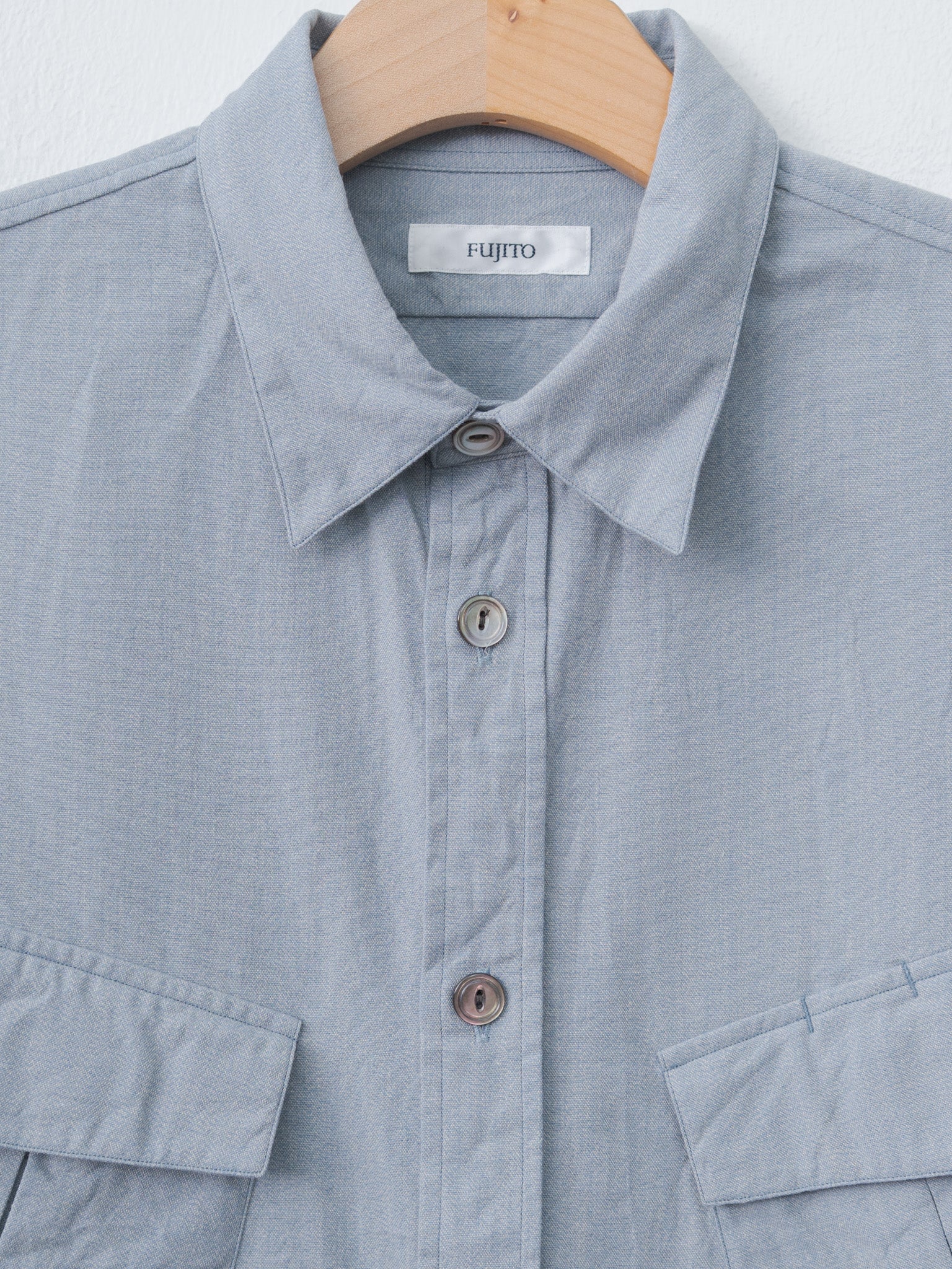 Namu Shop - Fujito S/S Fatigue Shirt - Mix Blue
