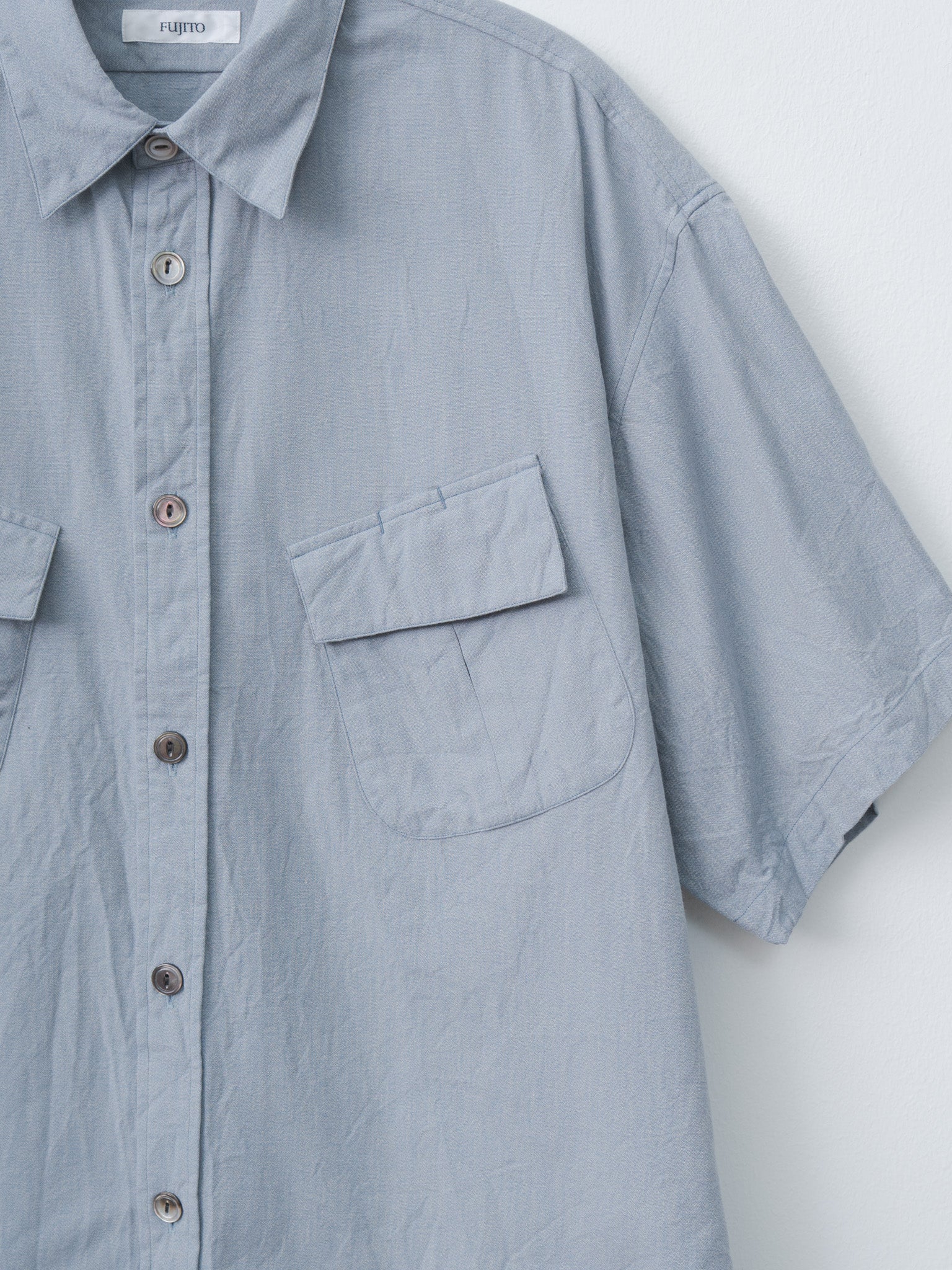 Namu Shop - Fujito S/S Fatigue Shirt - Mix Blue