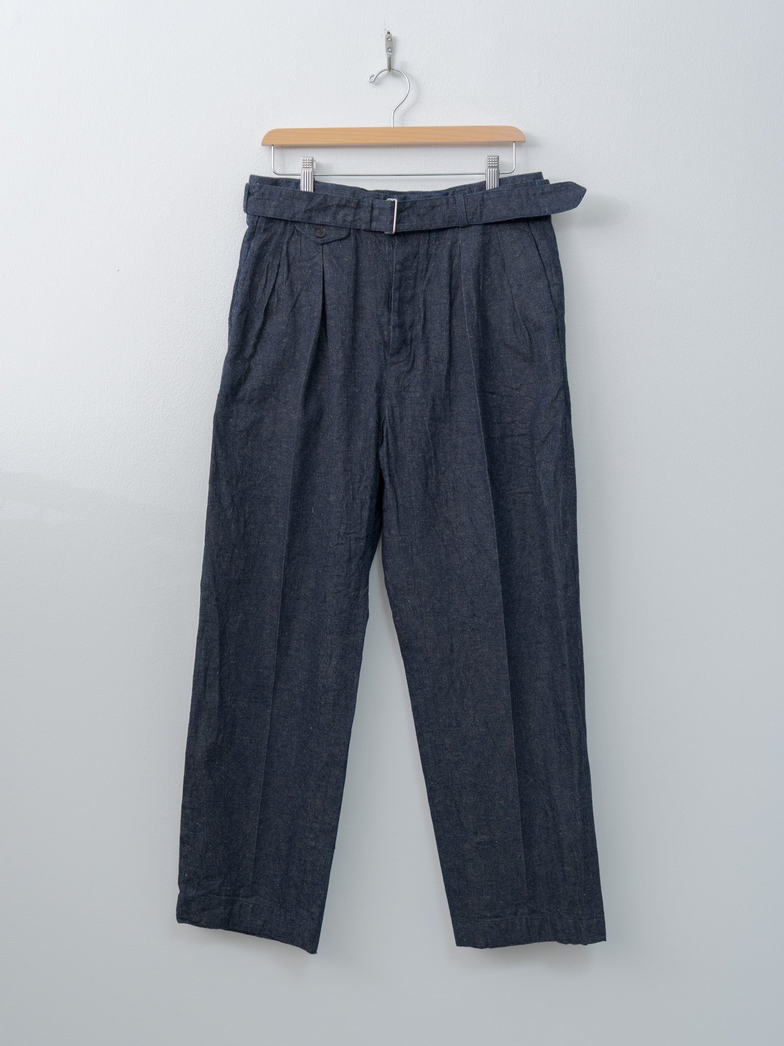 Namu Shop - Kaptain Sunshine Cotton Linen Denim Riviera Trousers - Indigo