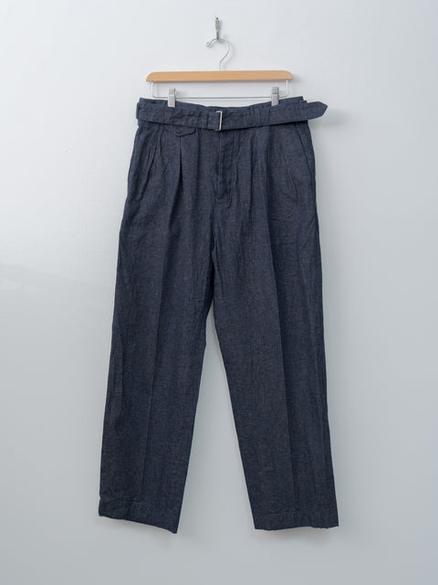 Namu Shop - Kaptain Sunshine Cotton Linen Denim Riviera Trousers - Indigo