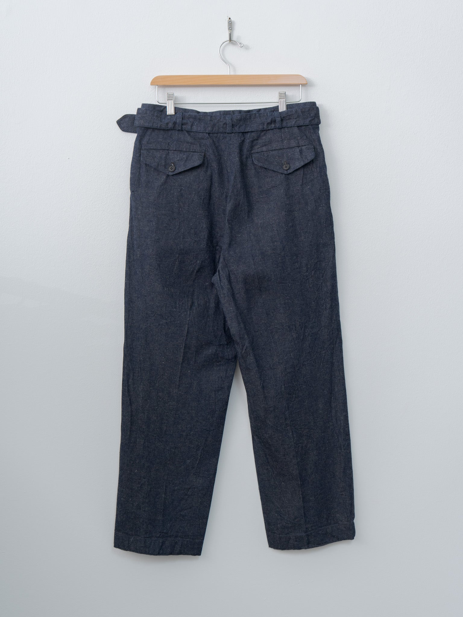 Namu Shop - Kaptain Sunshine Cotton Linen Denim Riviera Trousers - Indigo