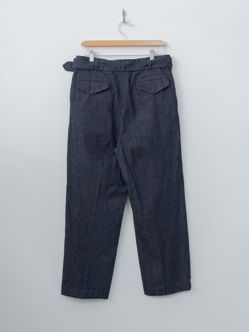 Namu Shop - Kaptain Sunshine Cotton Linen Denim Riviera Trousers - Indigo