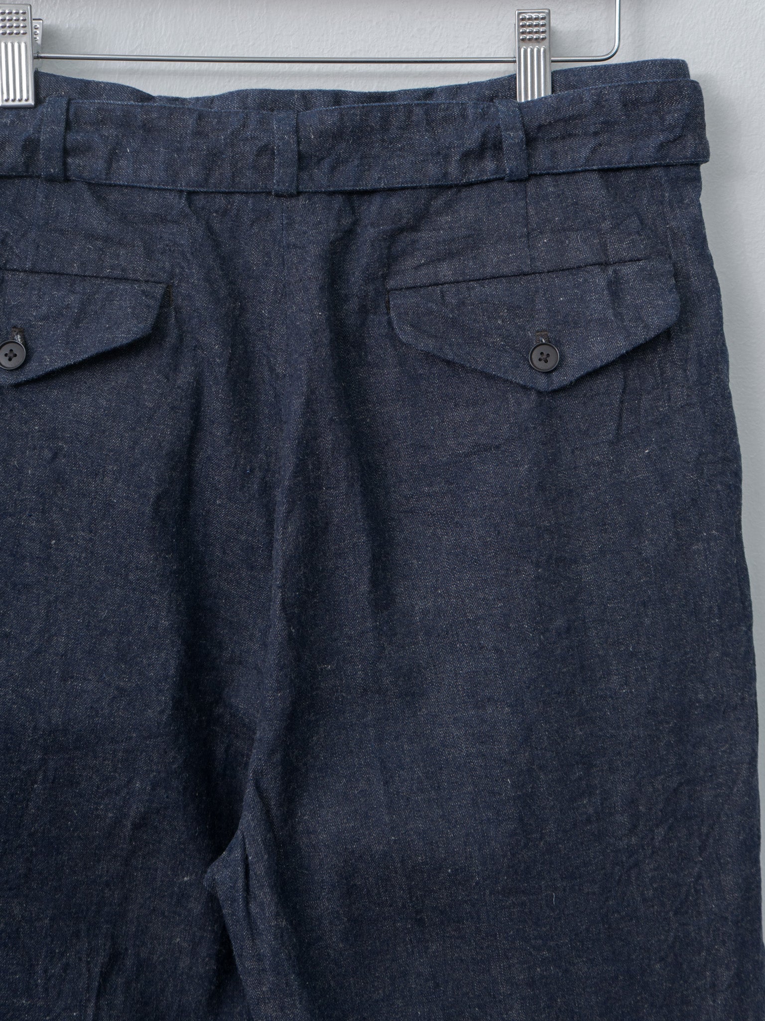 Namu Shop - Kaptain Sunshine Cotton Linen Denim Riviera Trousers - Indigo