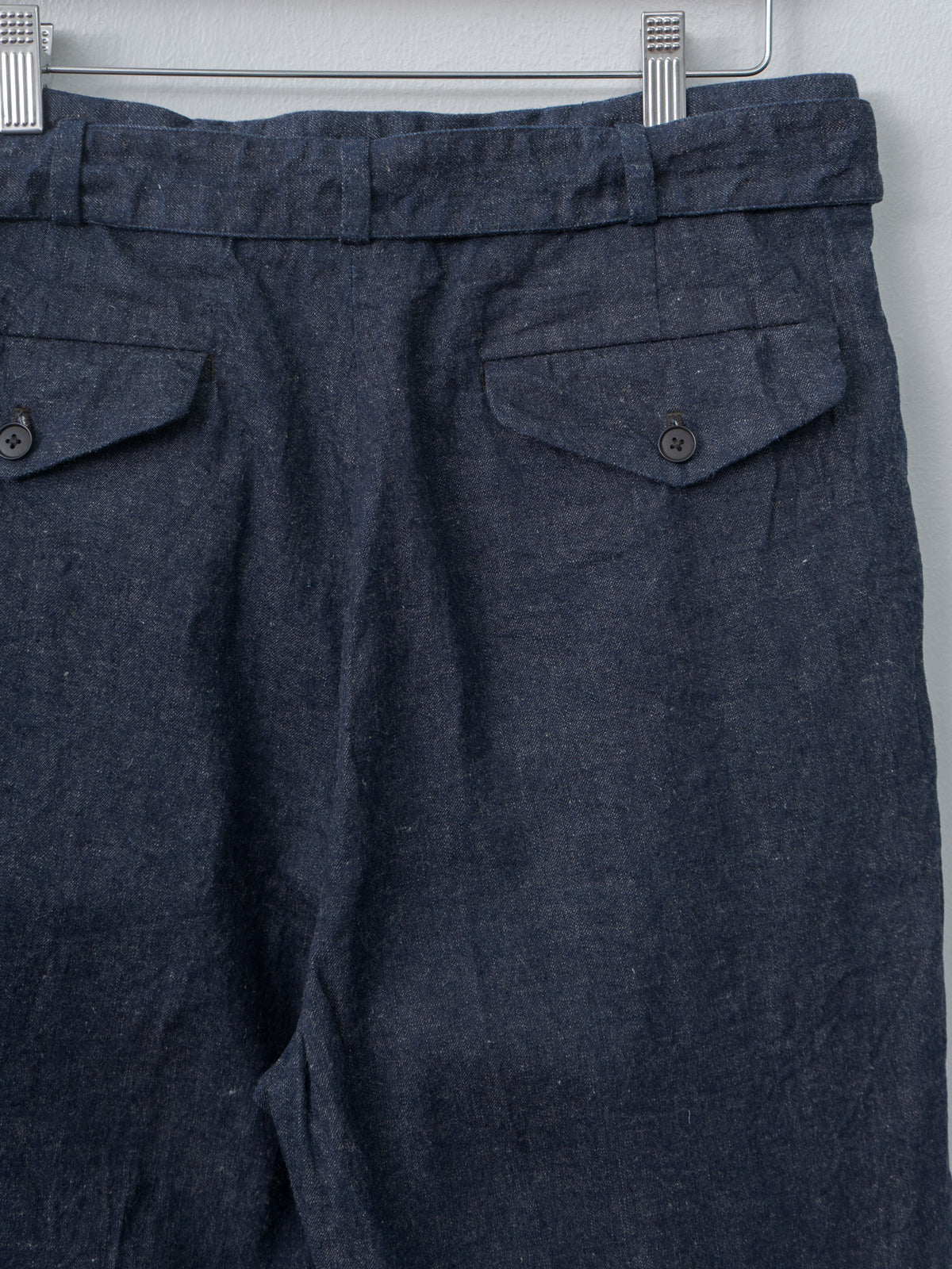 Namu Shop - Kaptain Sunshine Cotton Linen Denim Riviera Trousers - Indigo