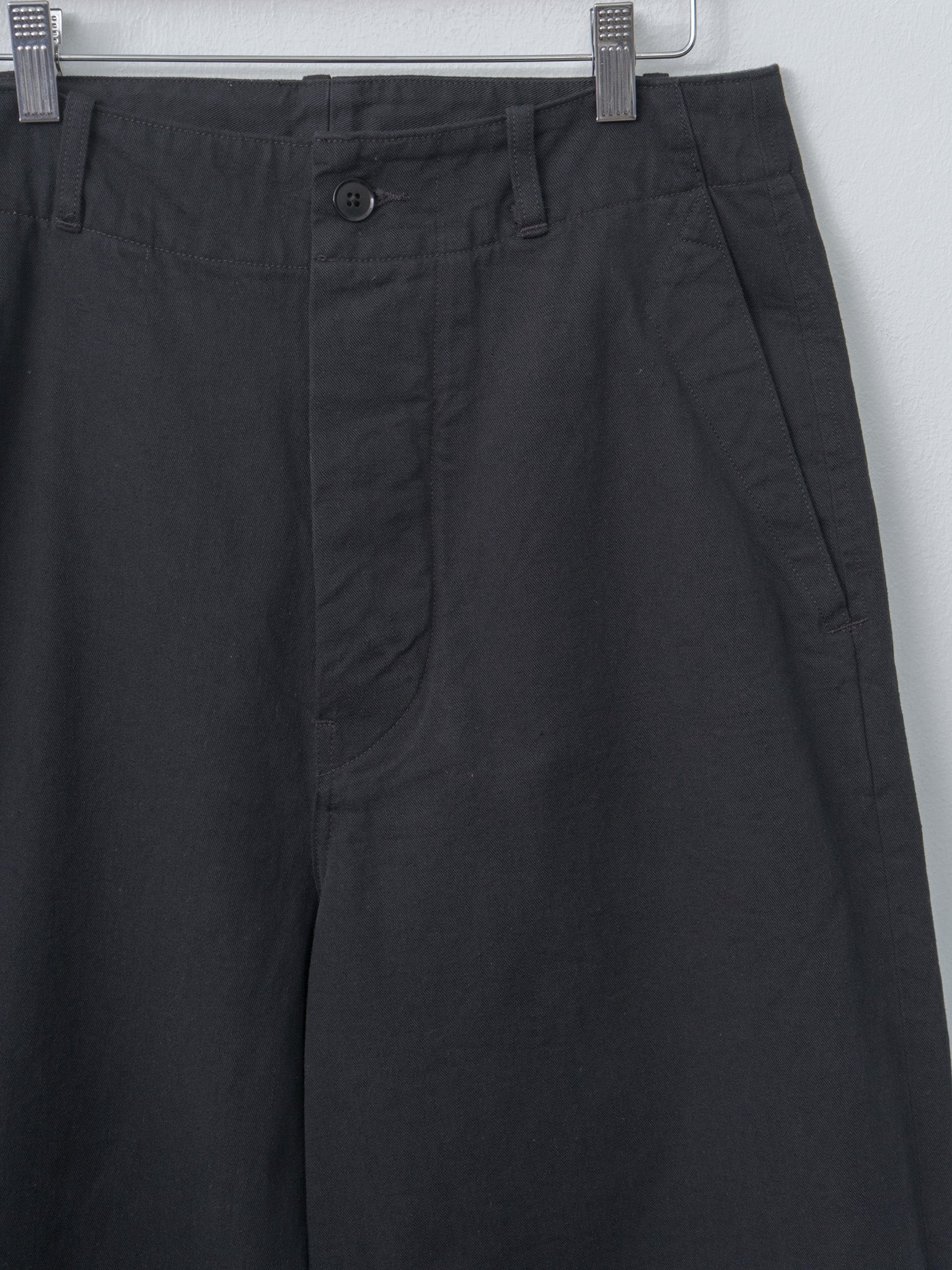 Namu Shop - Kaptain Sunshine Cotton Drill Wide Pants - Black