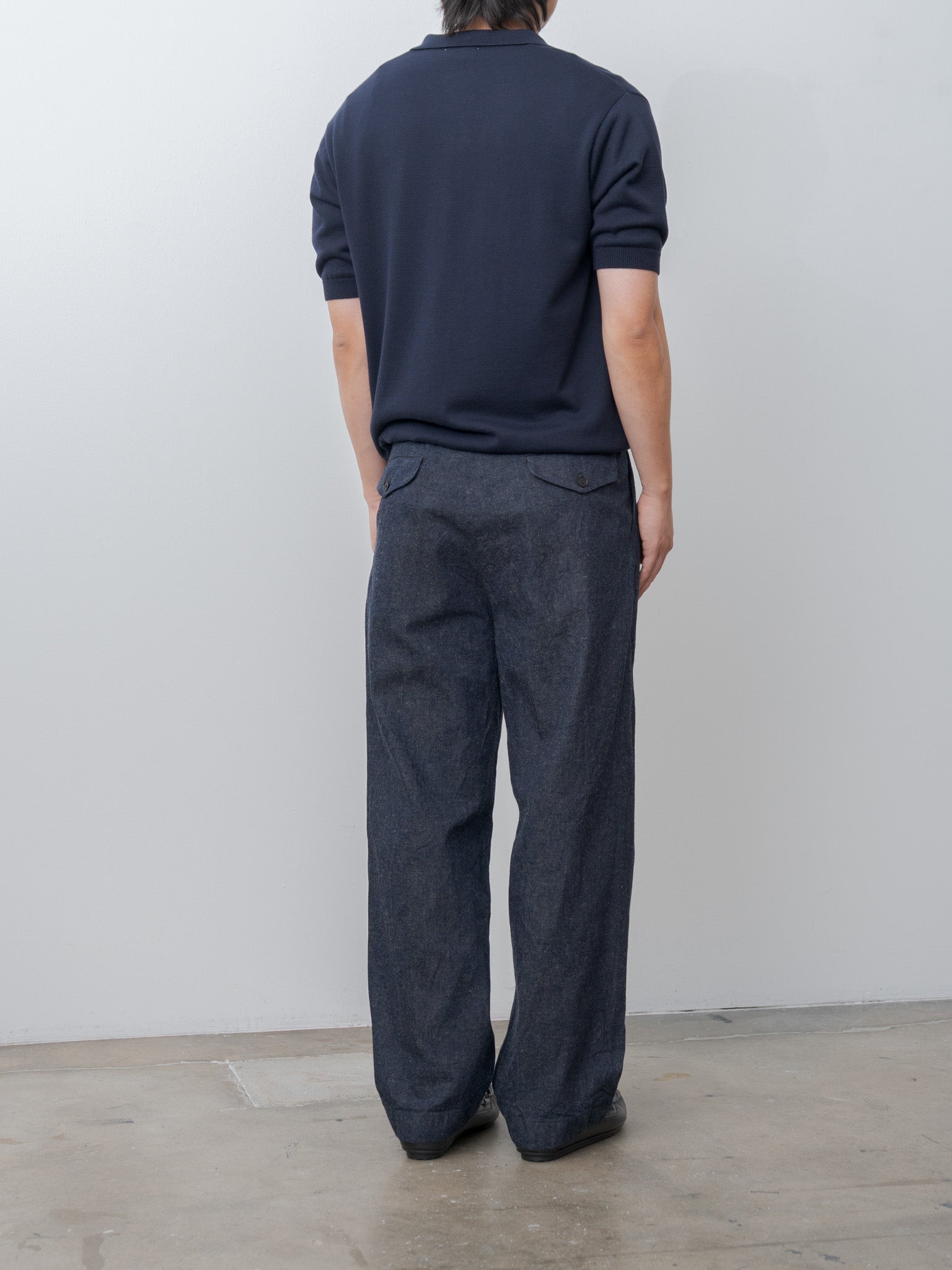 Namu Shop - Fujito Knit Skipper Polo - Navy