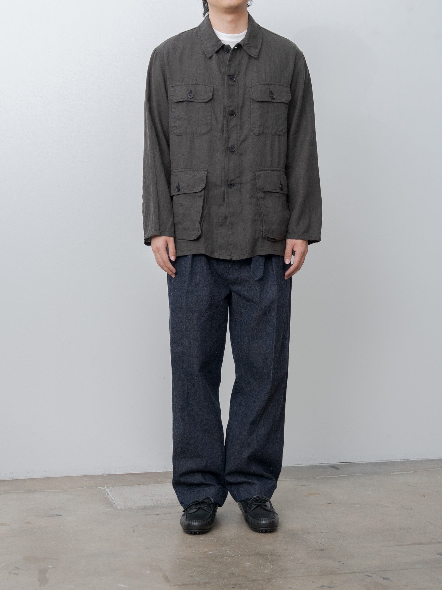 Namu Shop - Kaptain Sunshine Safari Shirt Jacket - Ink Black