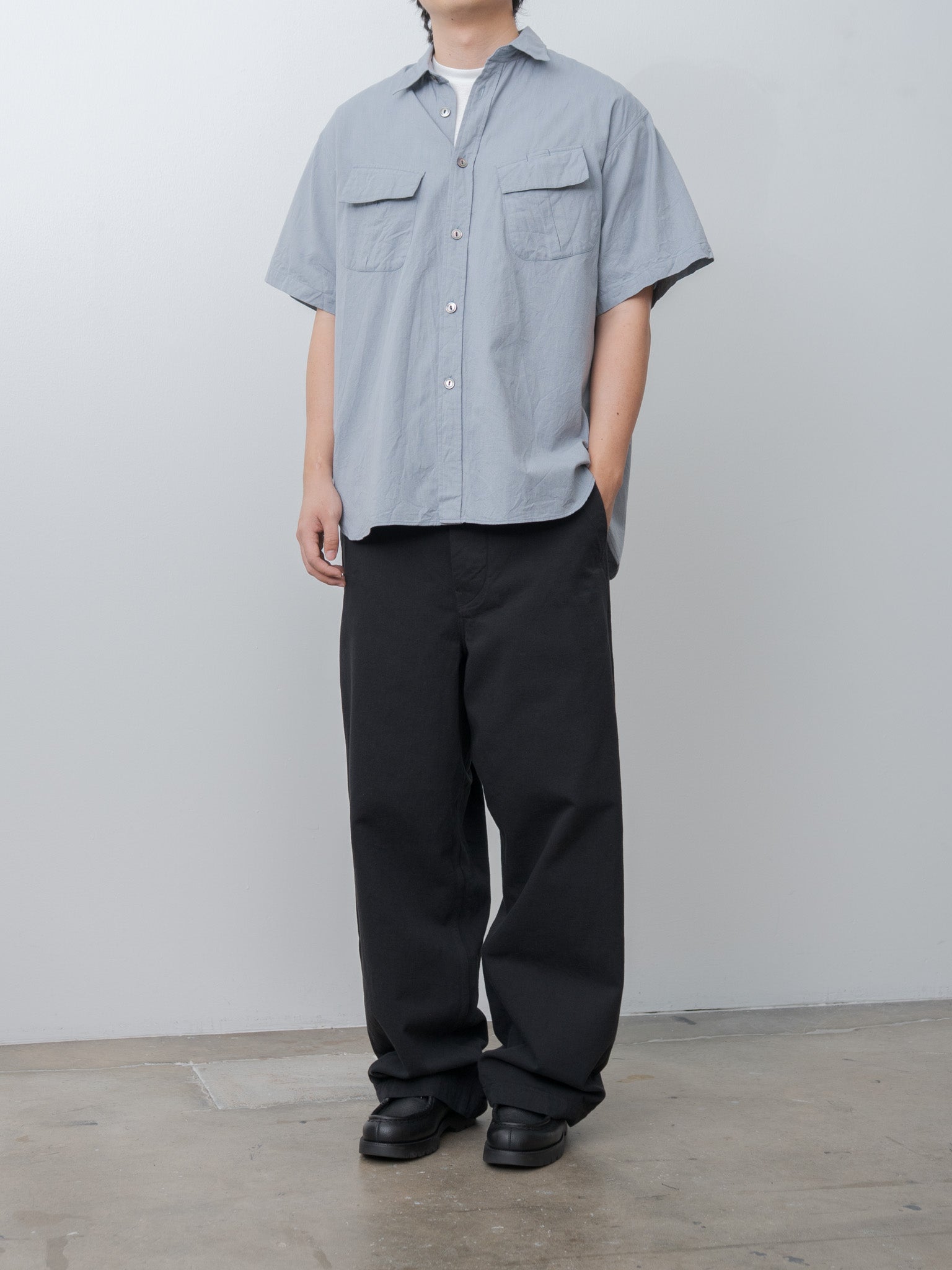 Namu Shop - Kaptain Sunshine Cotton Drill Wide Pants - Black