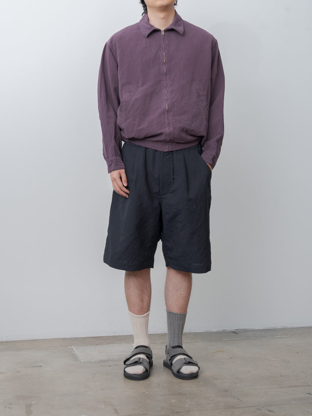 Namu Shop - Fujito Wide Easy Shorts - Dark Navy