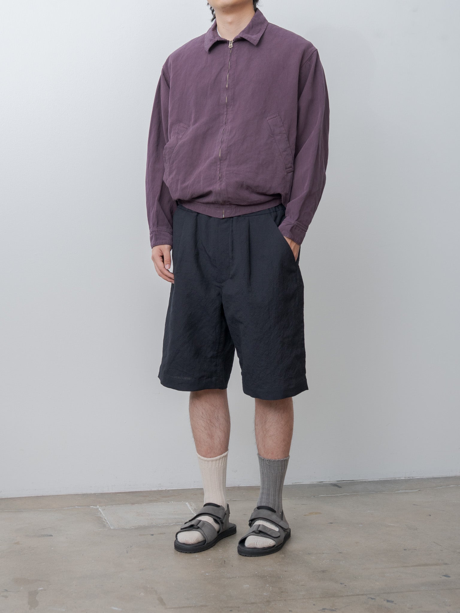 Namu Shop - Fujito Wide Easy Shorts - Dark Navy