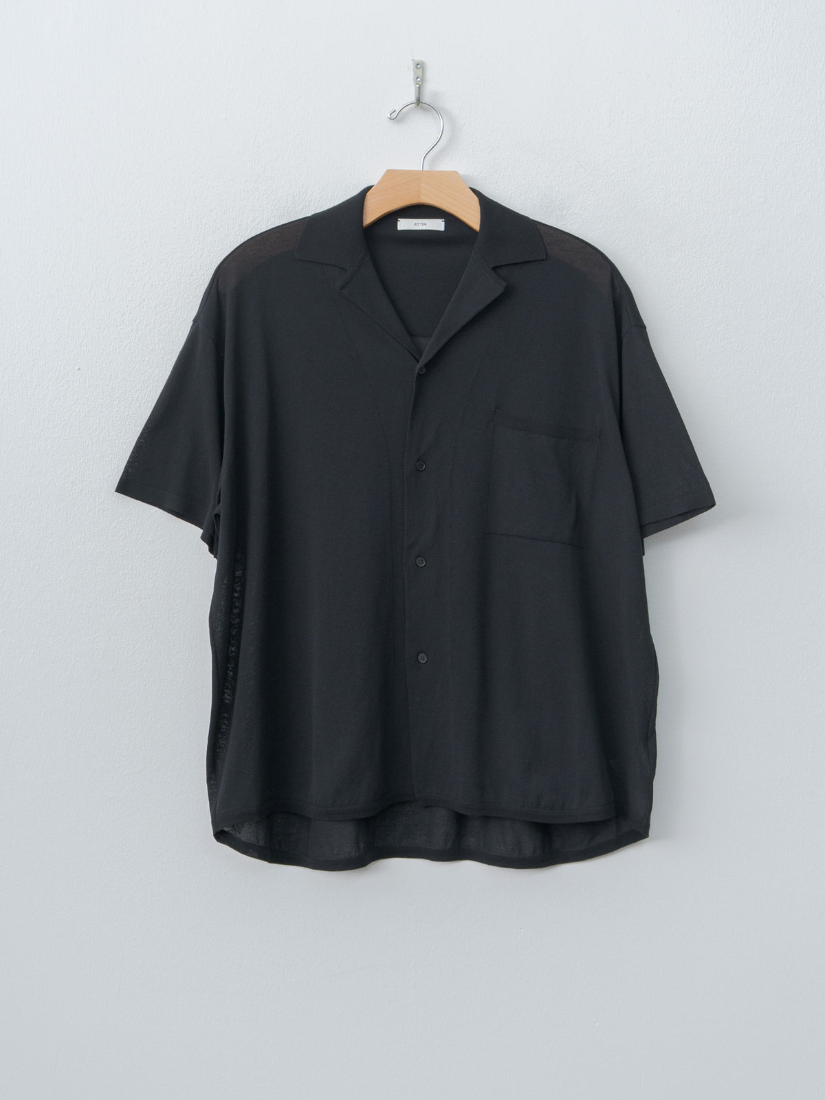 Namu Shop - Aton High Twist Cotton Knit Shirt - Black