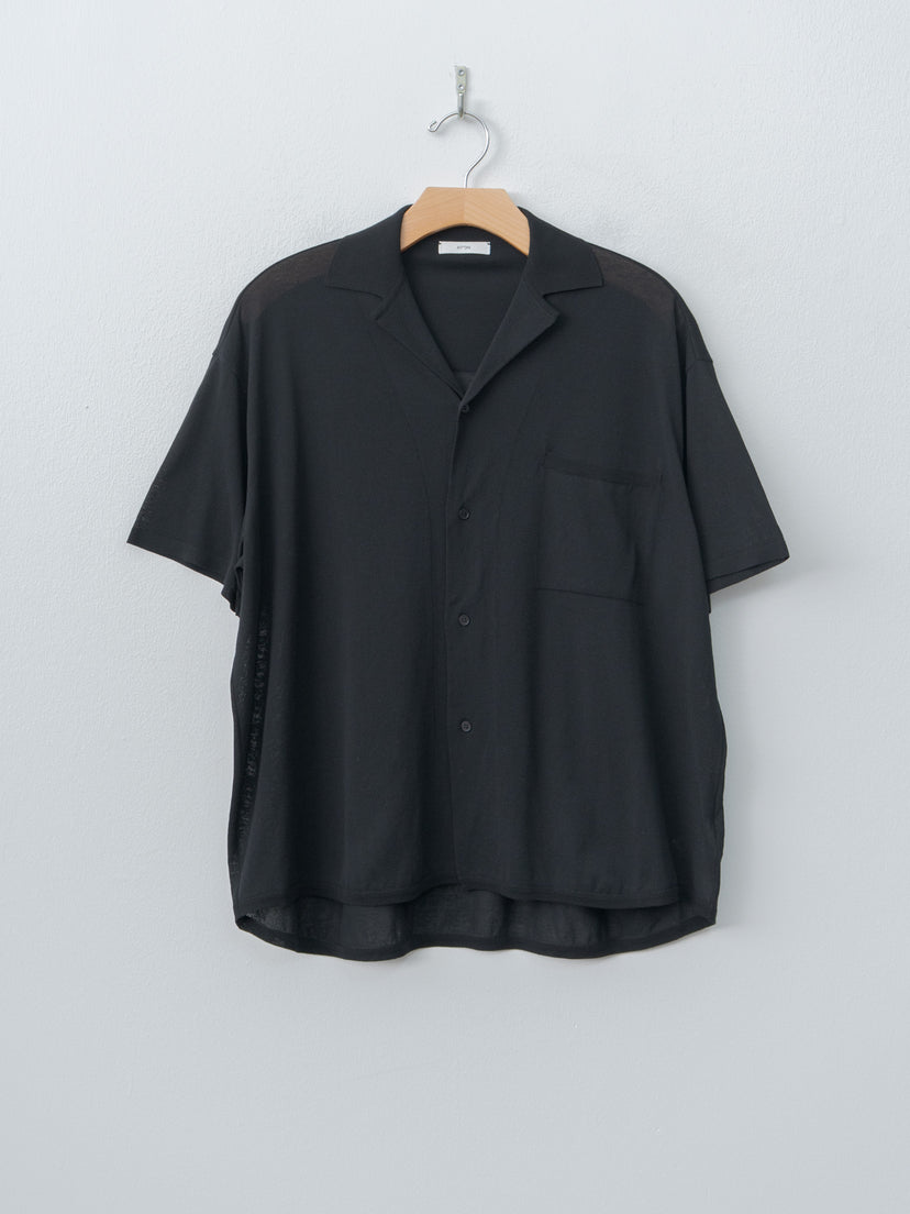 Namu Shop - Aton High Twist Cotton Knit Shirt - Black