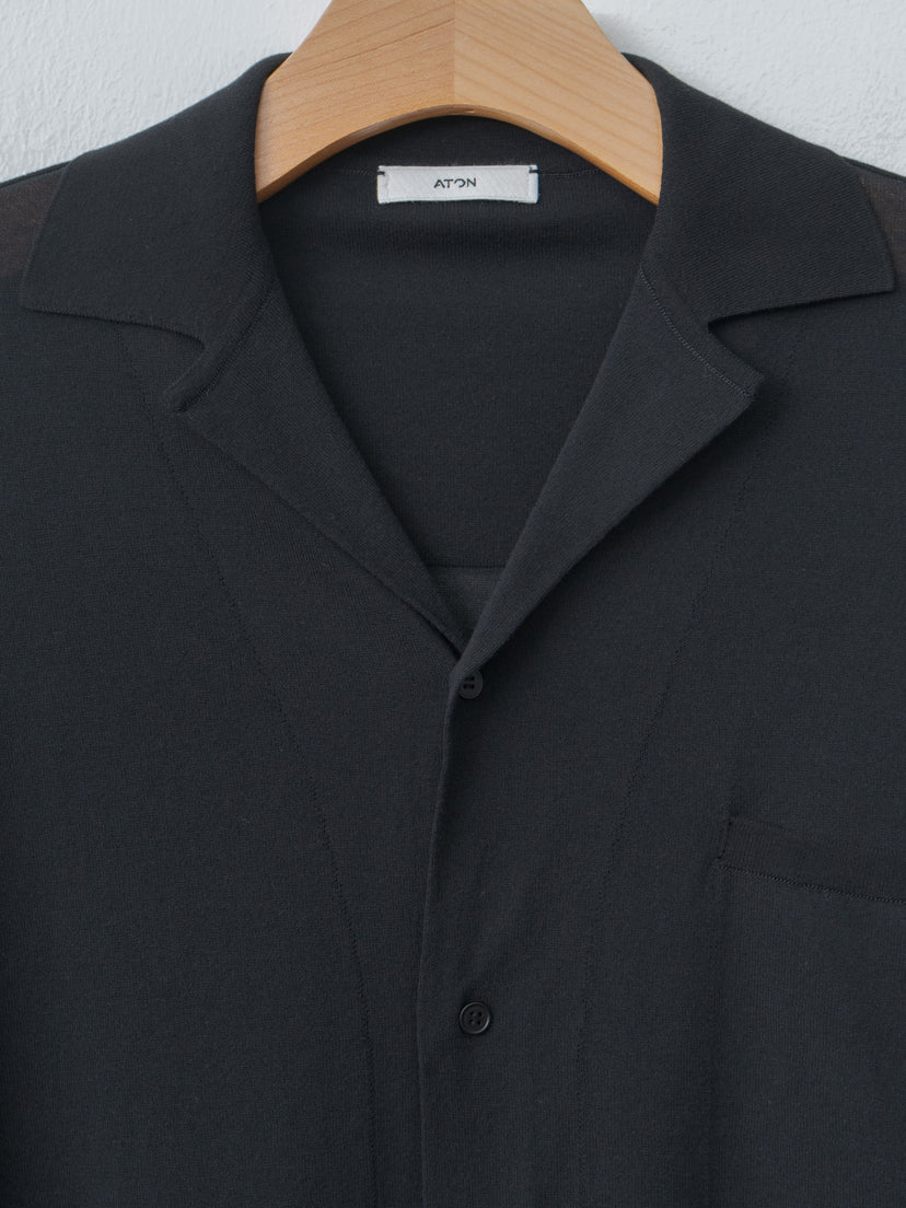 Namu Shop - Aton High Twist Cotton Knit Shirt - Black